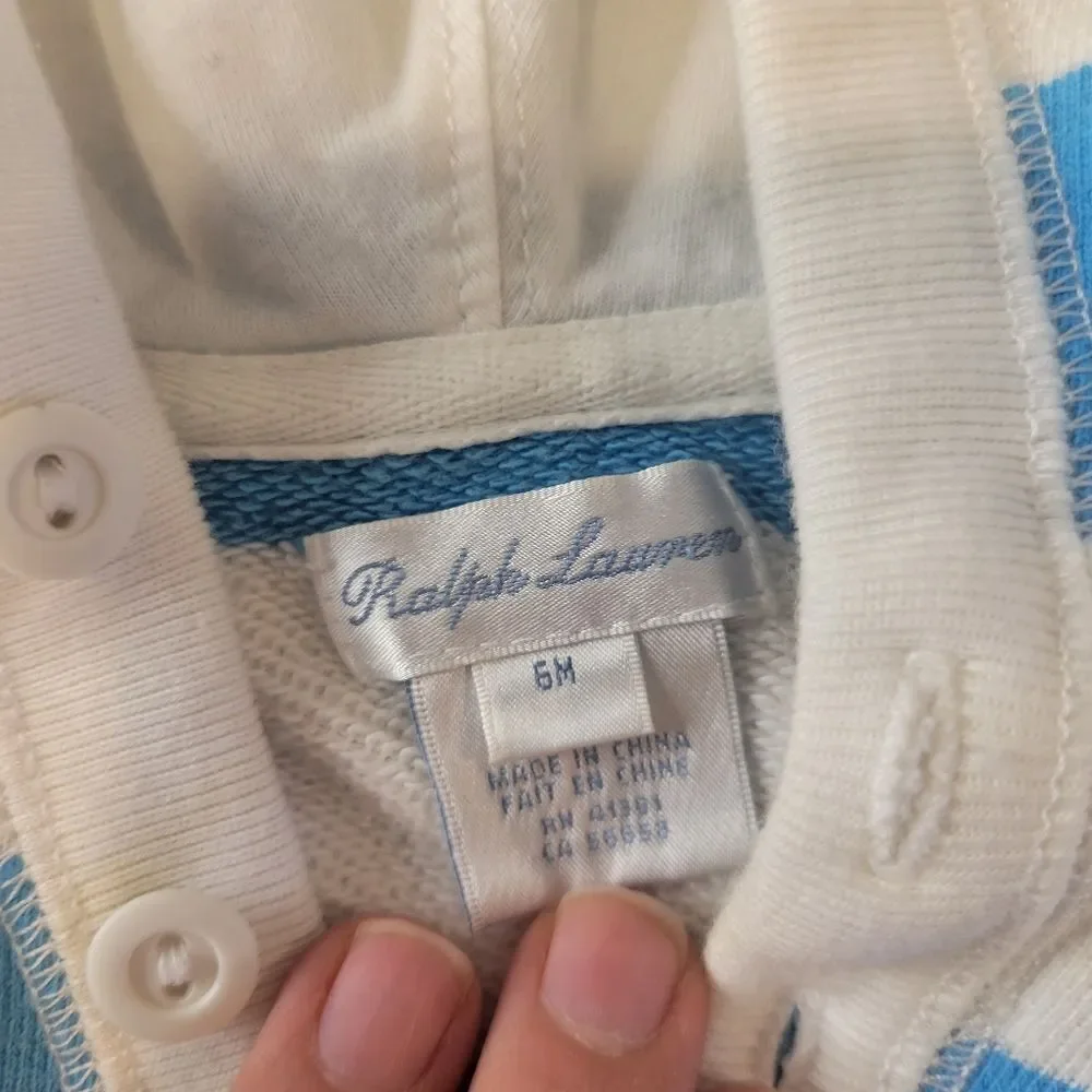 Ralph lauren Striped Hoodie Dress Size 6 months